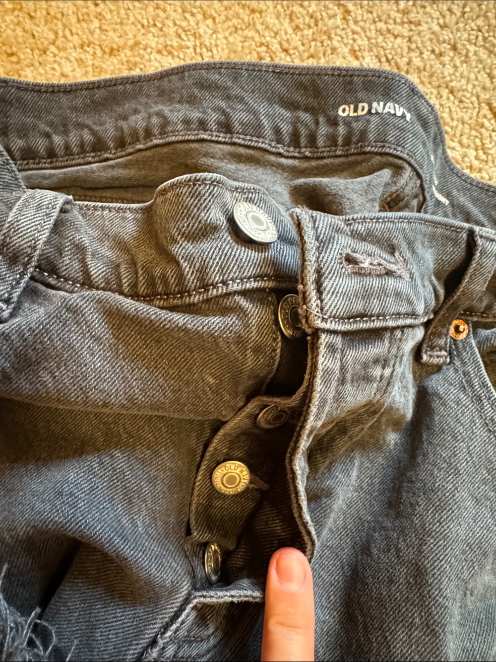 Women’s High-Rise Raw Hem Jeans - grey - Picture 3 of 3